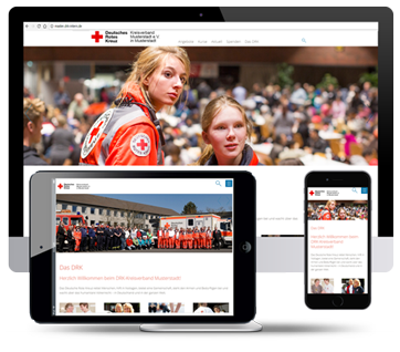 Die neue DRK-Mustervorlage im responsive Design für Handy, Tablet und PC