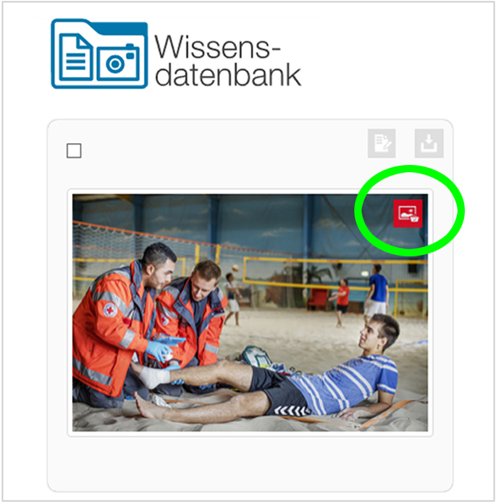 Bilder aus dem Plus-Bereich der DRK-Wissensdatenbank (WDB)