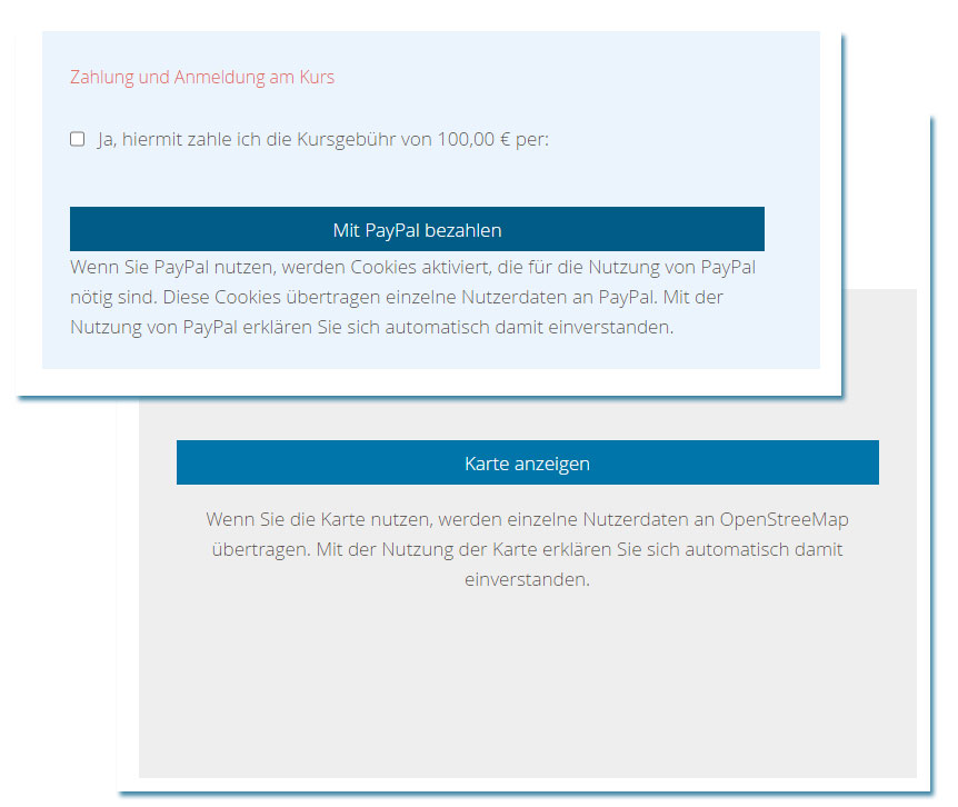 Zweiklicklösung für Musterwebseiten