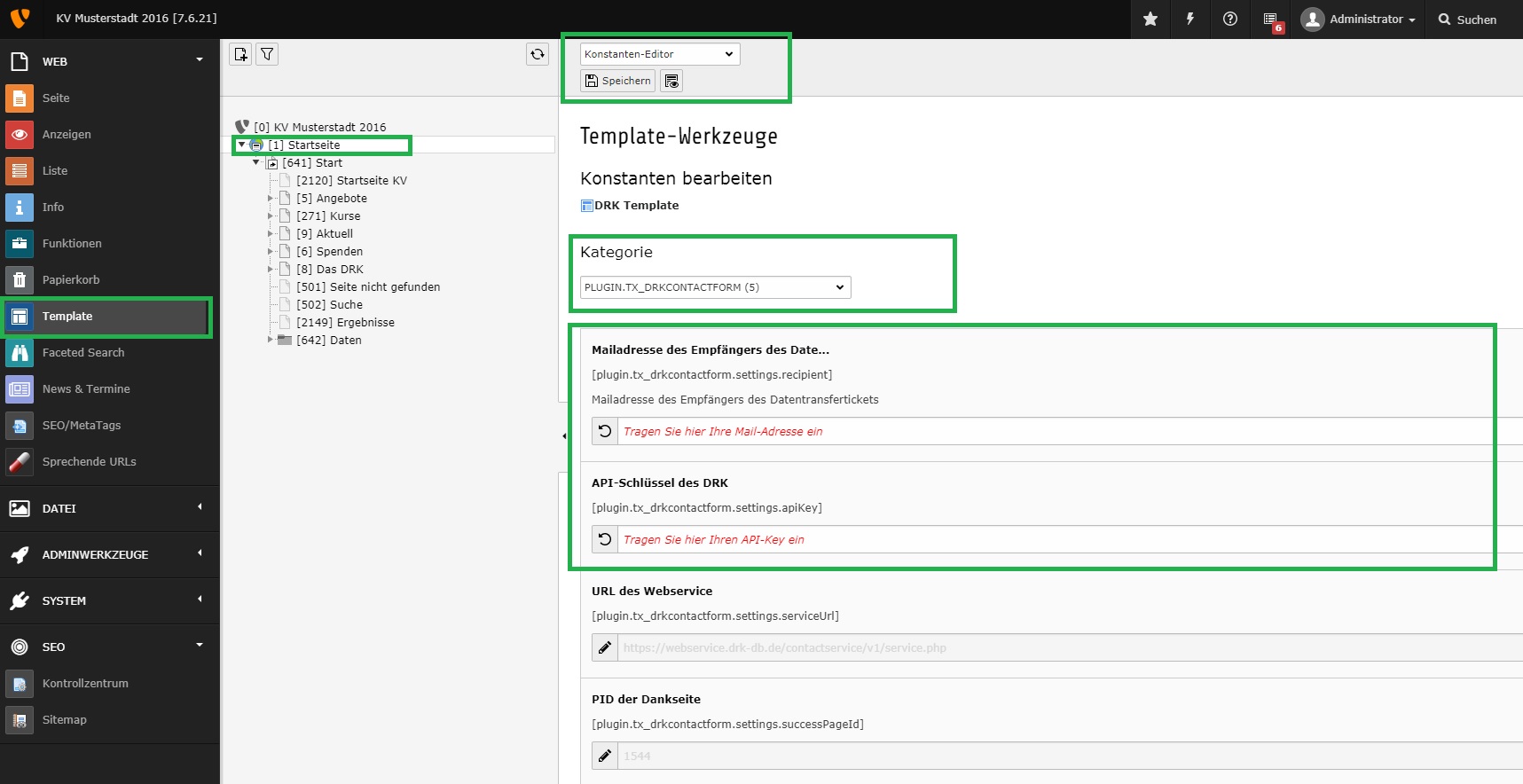 API-Key und Mail-Adresse unter Konstanten eintragen.