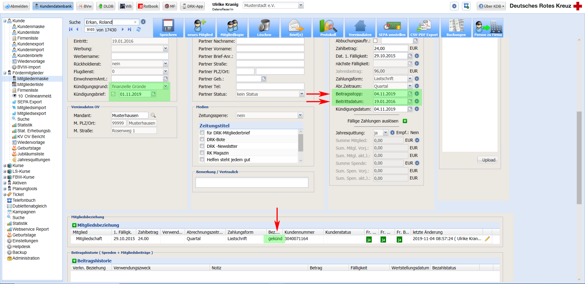 Automatisierter Workflow für „Bez. Status“ nach Eintrag des in der Zukunft liegenden Kündigungsdatum