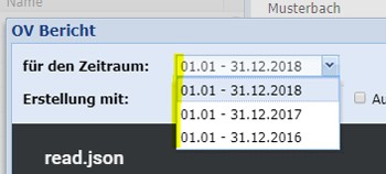 OV Jahresbericht / Eingrenzung vom Zeitraum (Jahr) – Siehe Screen 5 
