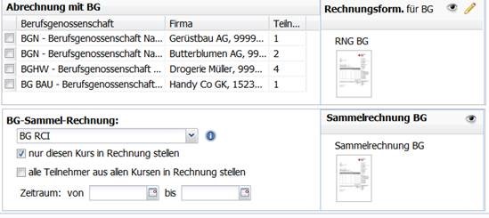 BG-Sammelrechnung