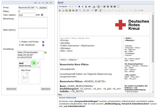 3. Mail an Firmen-Ansprechpartner oder Firma