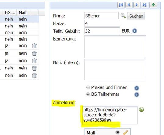 4. Webseitenfad zur Anmeldung und Darstellung auf externer Seite