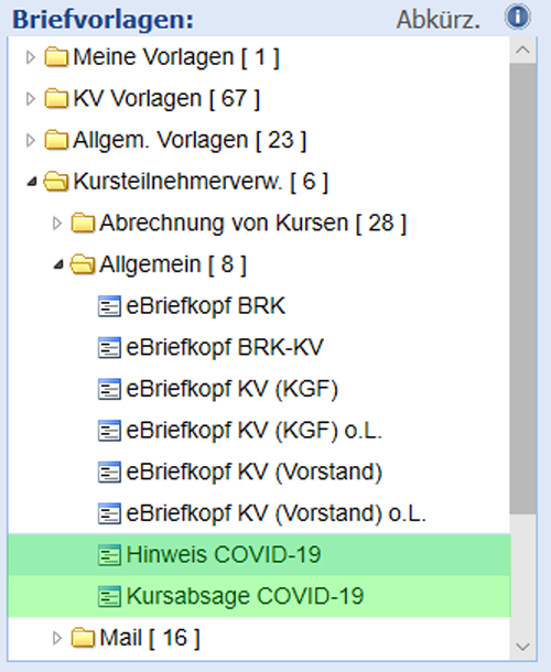 Workflow Absage Kurstermine