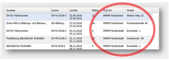 Firmenportal zeigt Firmenkurse und freie Kurse