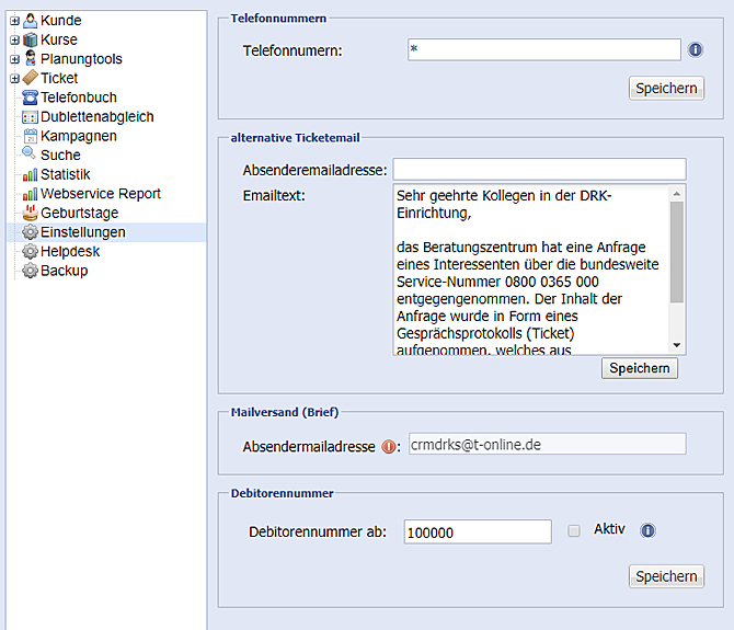 Die Debitorennummer wurde auf 8 Zeichen unter Einstellungen erweitert