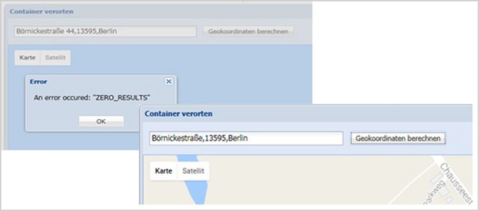 Sie können die Koordinate nachträglich ändern und setzen
